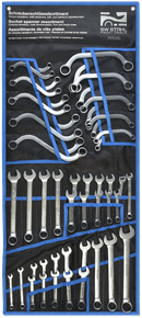 Spanner assortment, metric and inch, 50-piece
