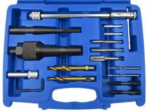 Thread repair tool for glow plugs, M8 x 1.0 and M10 x 1.0, 16-piece