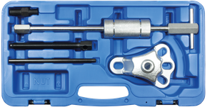 Wheel hub removal tool set, with slide hammer, 5-piece