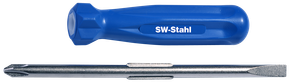 Changeable screwdriver, slot and cross, long