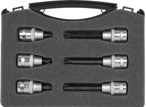Schraubendreheinsätze, 1/2", T-Profil, T30-T50, 6-teilig