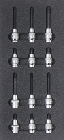 Tool assortment, Bit-sockets 1/2", splined, 21-pieces