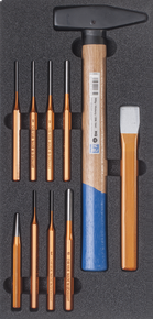 Tool assortment, Hammer, chisel set, 10-pieces